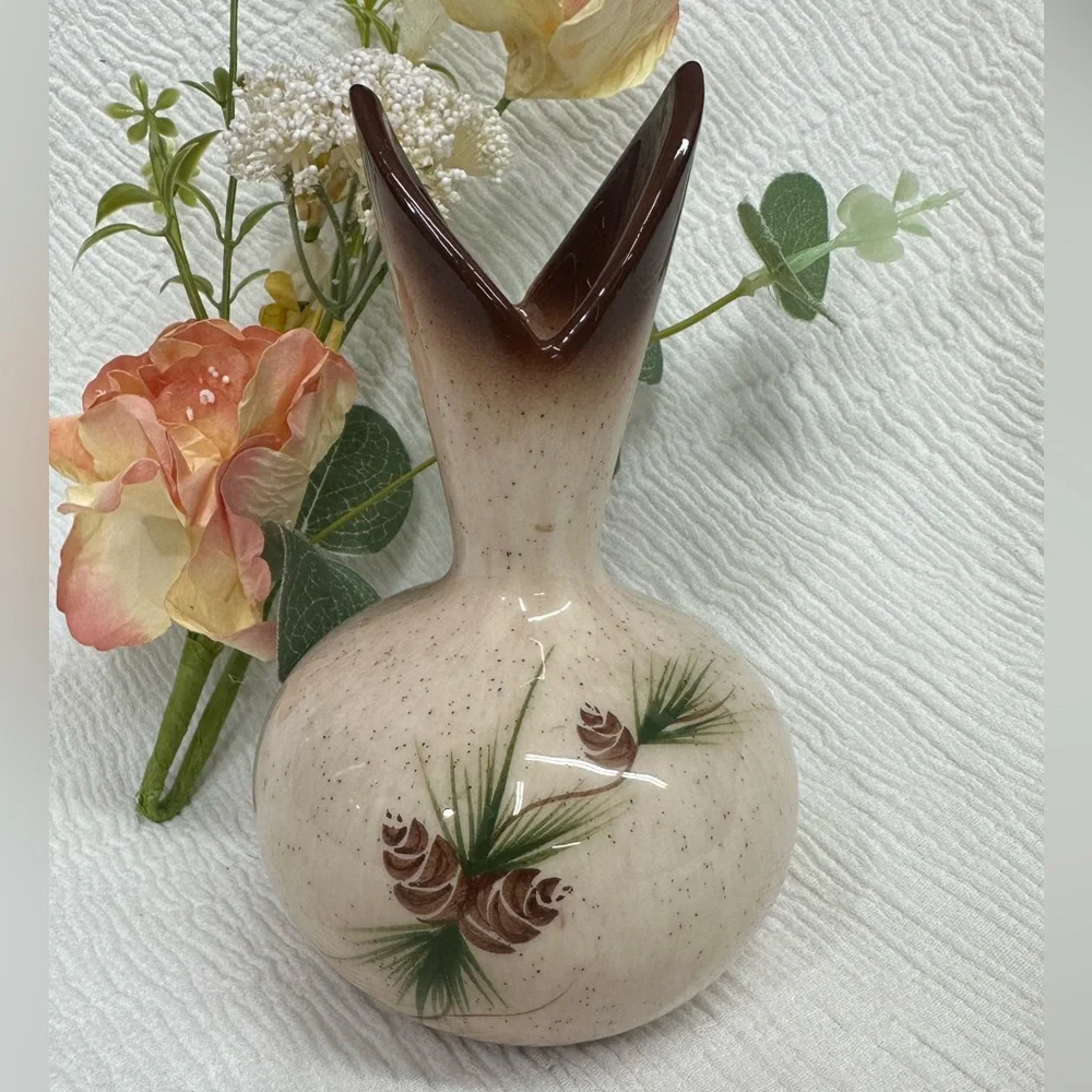 Vintage ROMCO Rocky Mountain Pottery Pine Cone MCM Vase 6